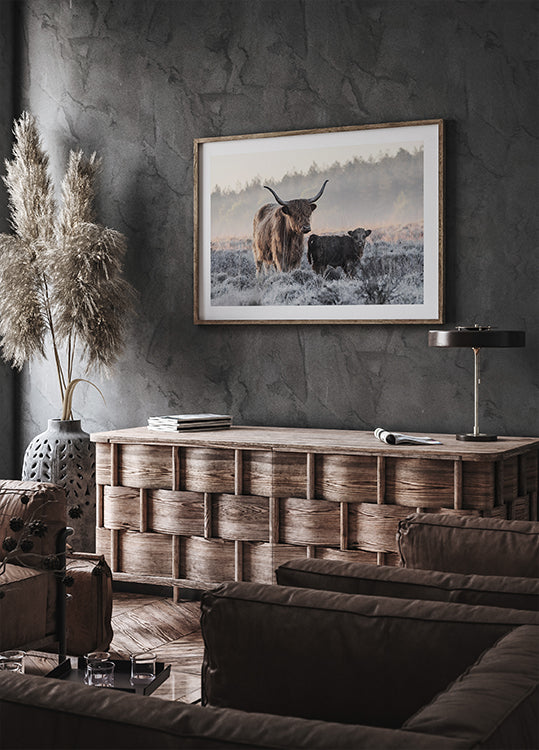 Highlander et veau Poster