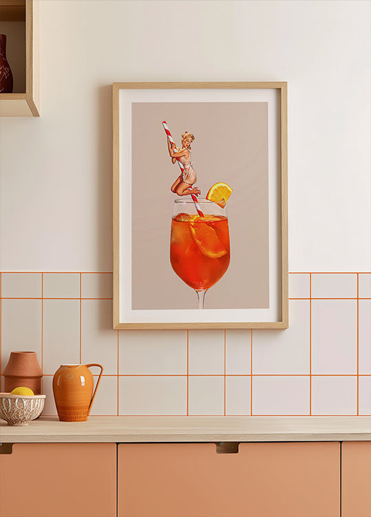 Cocktail Spritz rétro Poster
