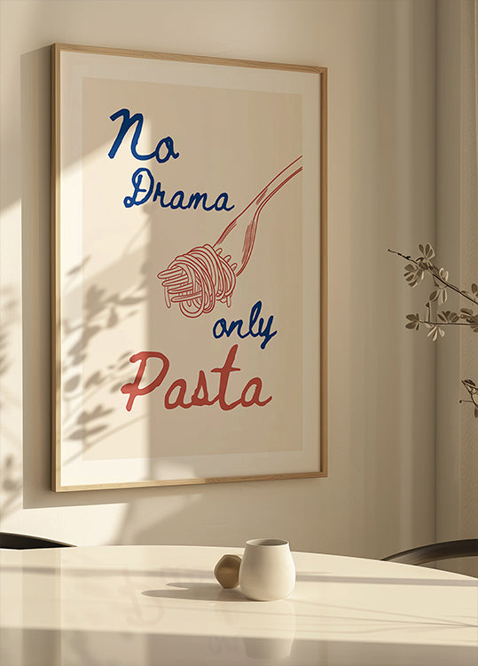 Pas de drame seulement des pâtes, Illustration + Texte
