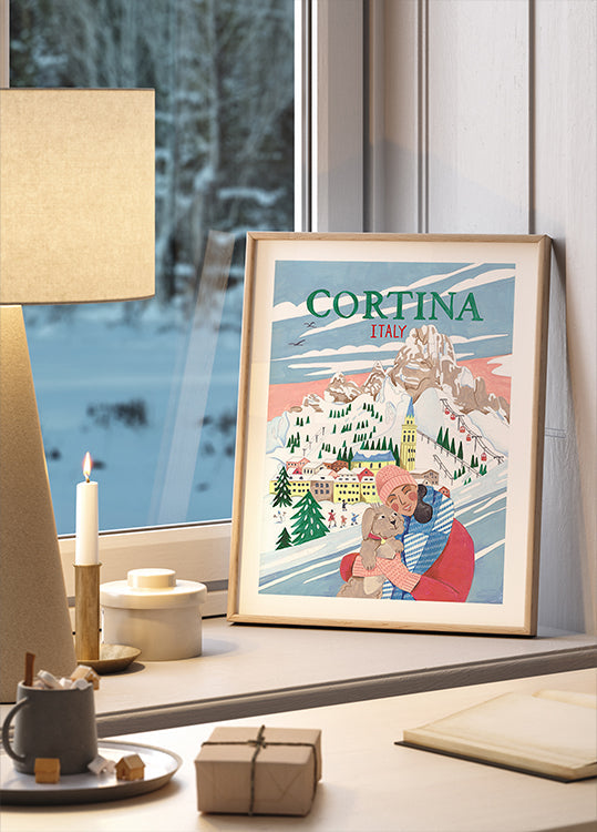 Affiche de voyage Femme à Cortina, Italie Poster