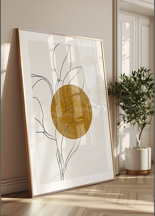 Harmonie des feuilles de ligne Poster