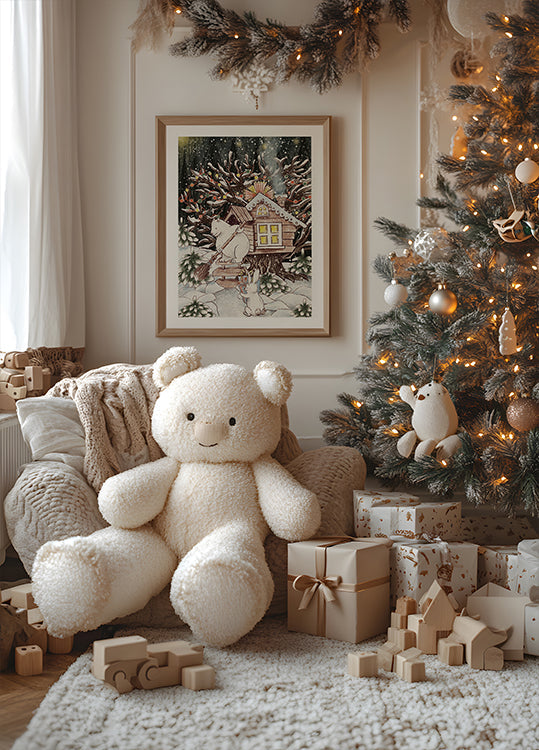 Cabane dans les arbres de Noël Poster