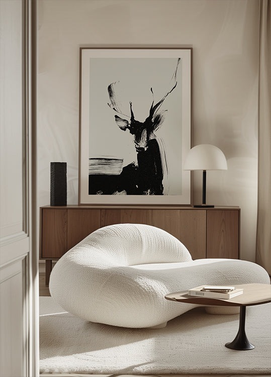 Cerf de coup de pinceau en affiche