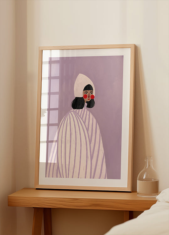 La femme au chapeau blanc Poster