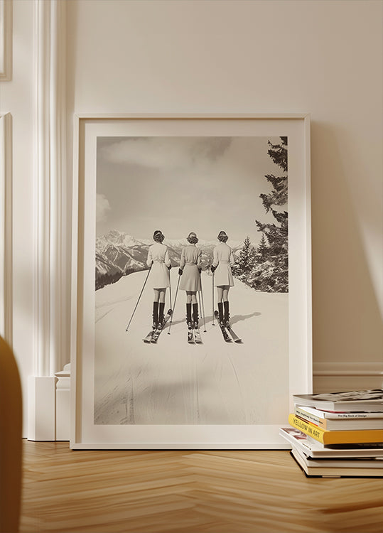 Affiche de skieurs glamour vintage