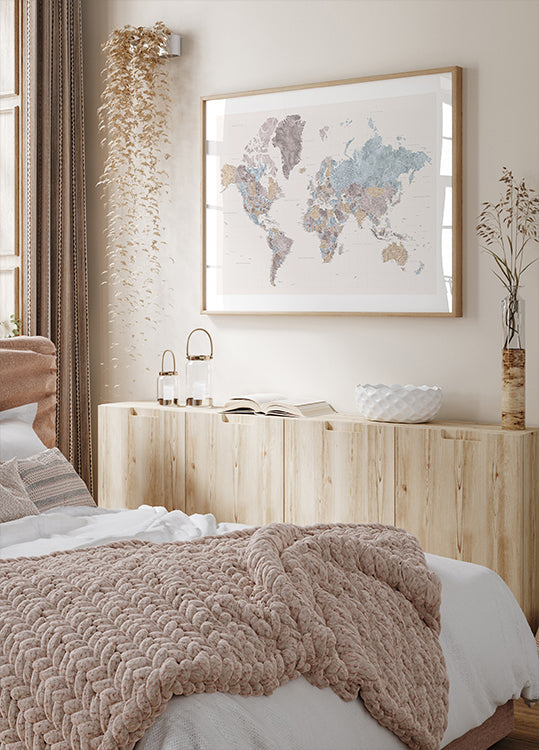 Carte du monde très détaillée de Mahler avec villes (NOUVEAU)