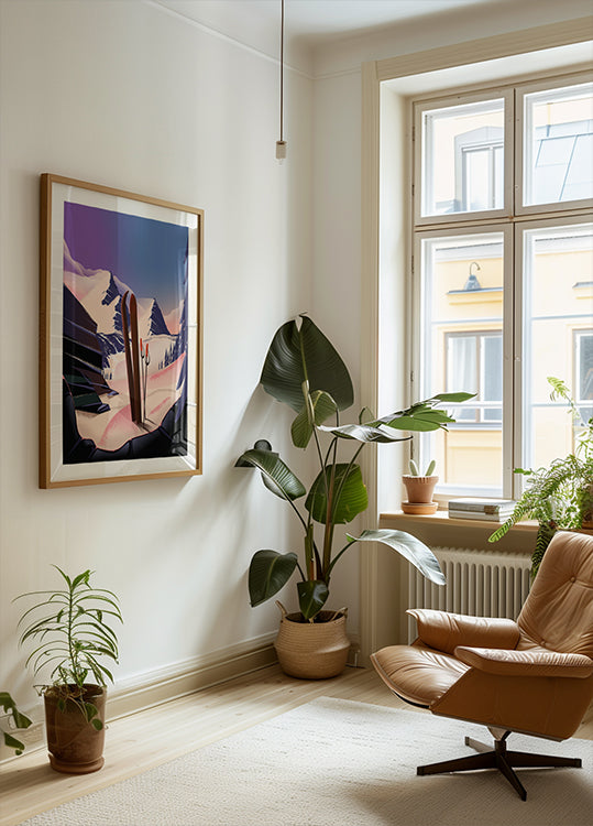 Affiche de voyage de ski Poster