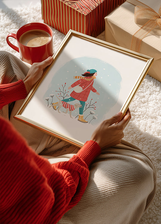 Affiche de promenade hivernale