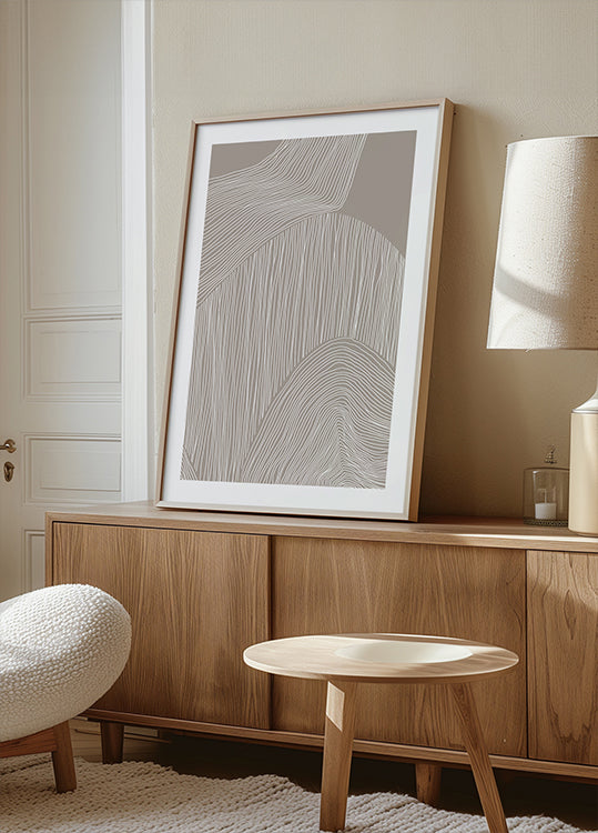 Lignes organiques abstraites Poster