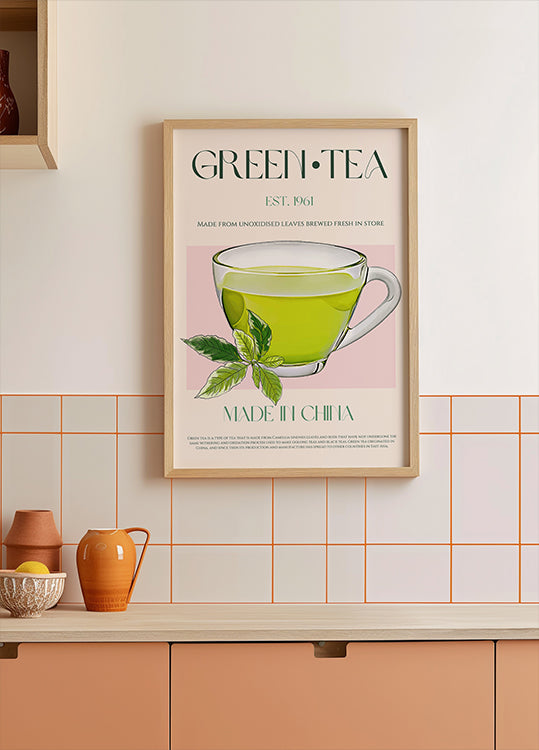 Affiche de thé vert frais