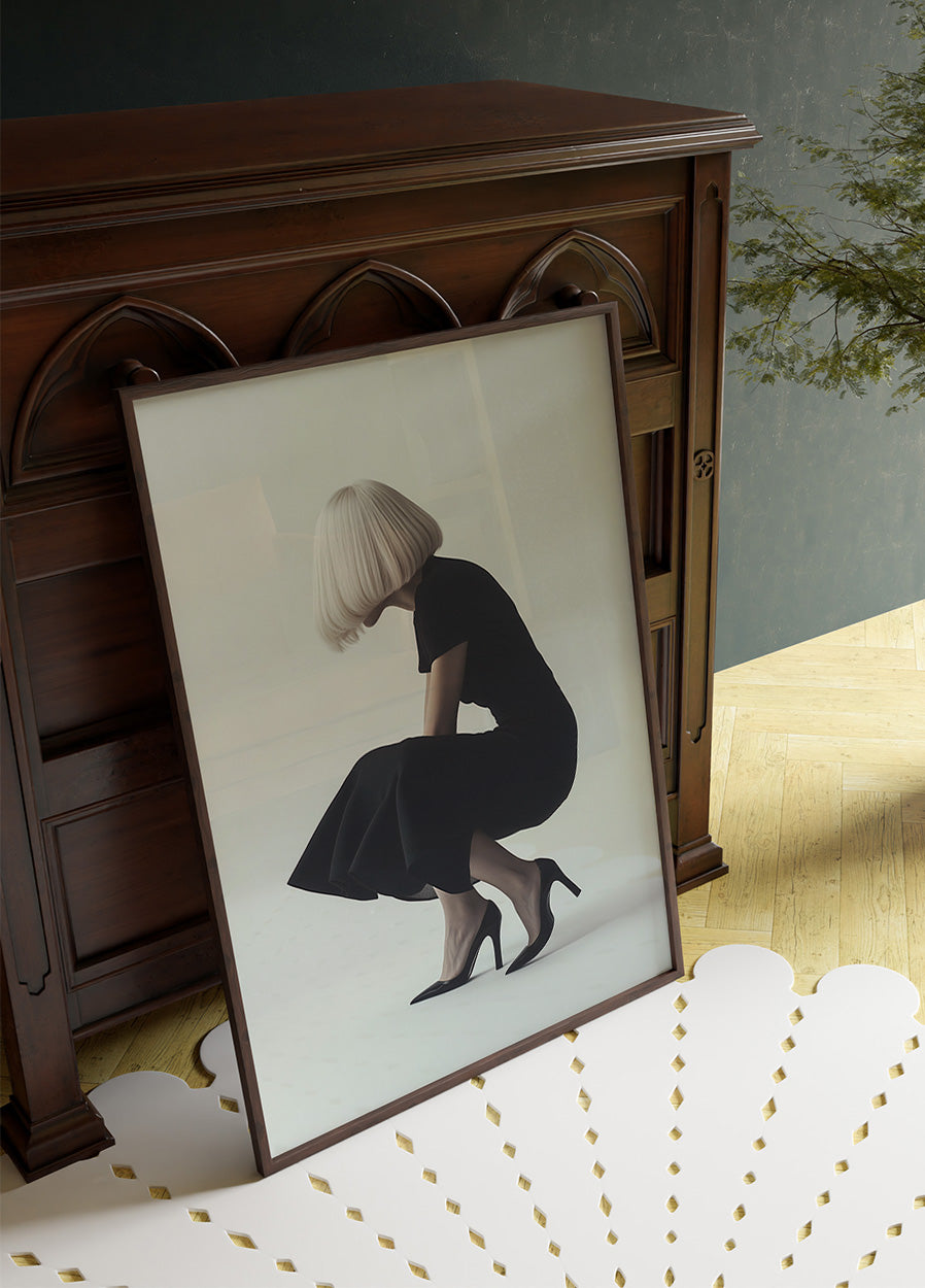 Affiche de mode moderne avec coupe de cheveux Bob 