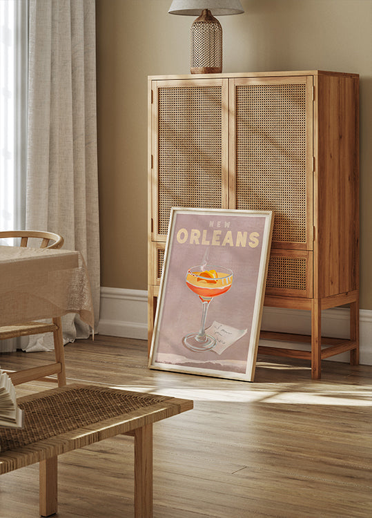 Affiche de voyage cocktail à la Nouvelle-Orléans
