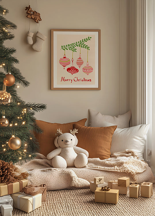 Joyeuses petites boules de Noël Poster