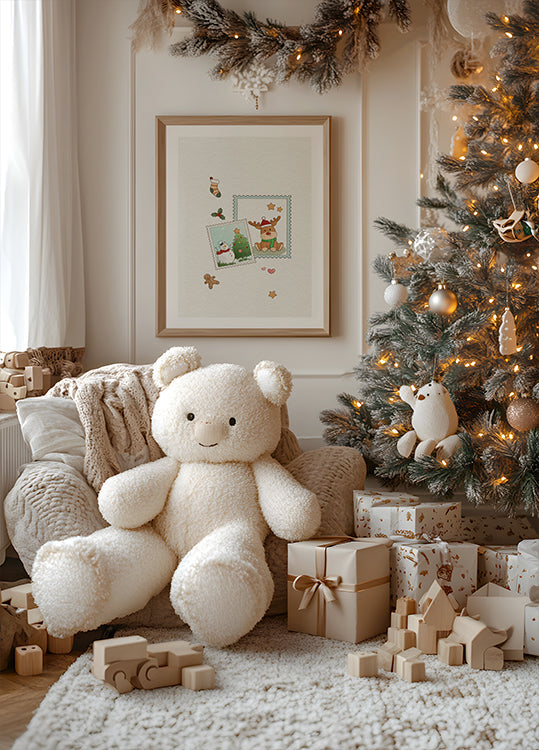 Souvenirs de cartes postales de Noël Poster