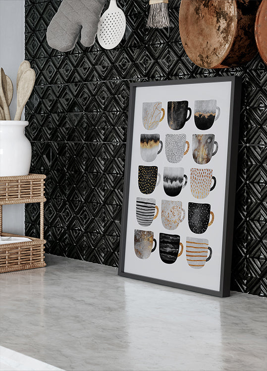 Jolies tasses à café Poster