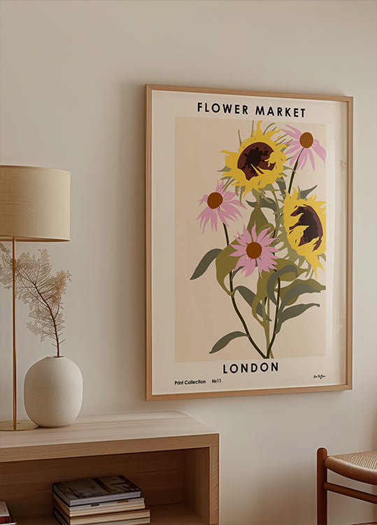 Marché aux fleurs. Londres Poster