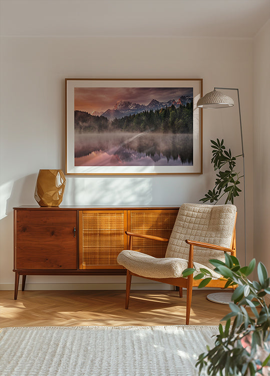 Lever de soleil au bord du lac