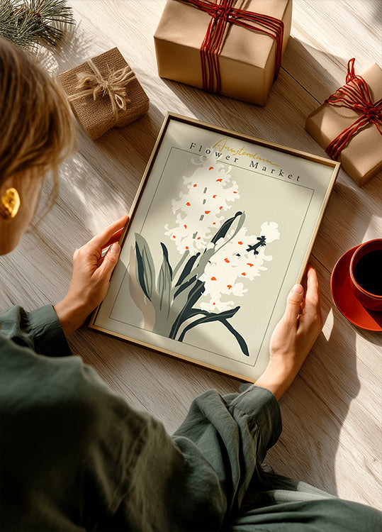 Affiche Jacinthe du marché aux fleurs d'Amsterdam