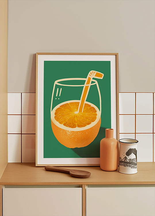 Orange vif intelligemment illustré Poster