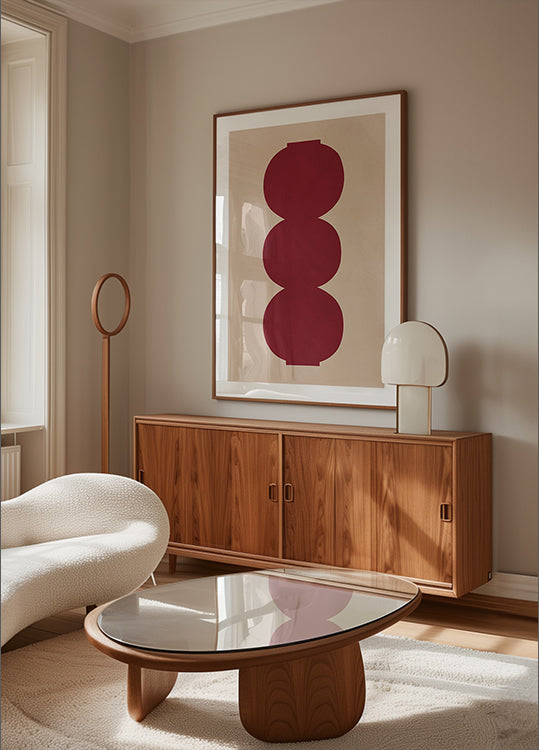 Formes symétriques pourpres Poster