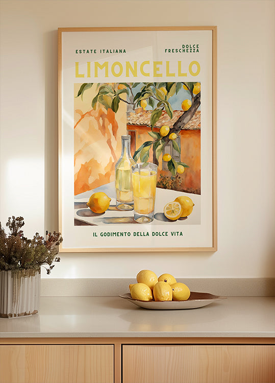 Limoncello, aquarelle, frais Poster
