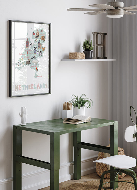 Illustration des Pays-Bas par l'artiste Carla Daly Poster