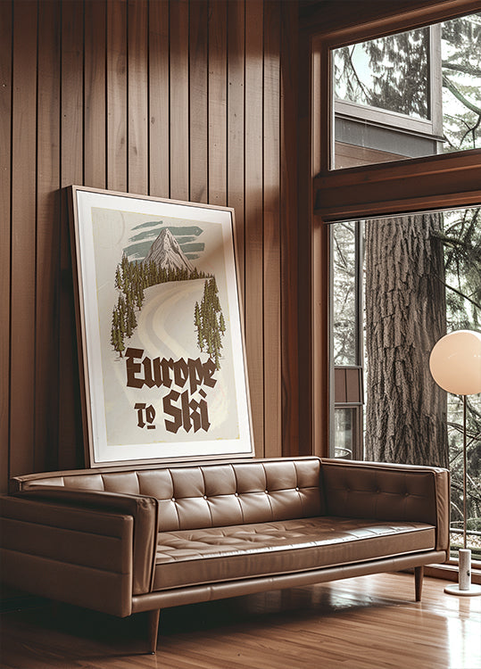 Carte postale de voyage vintage Europe To Ski (NOUVEAU)