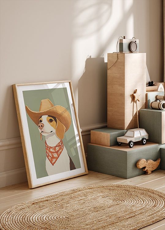 Chien Beagle Cowboy Poster
