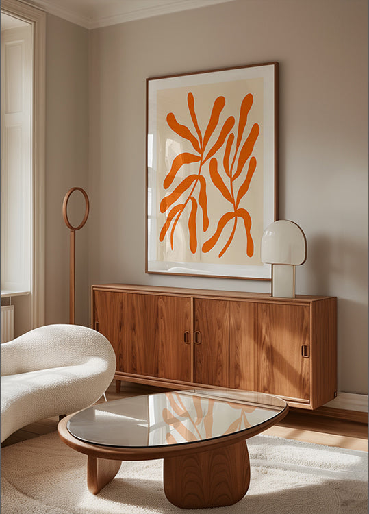 Branches stylisées orange Poster