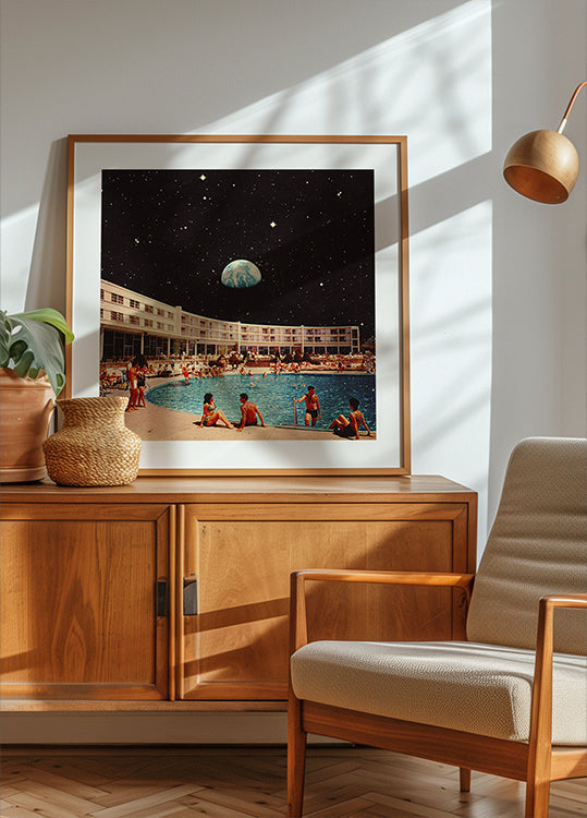 Piscine lunaire Poster