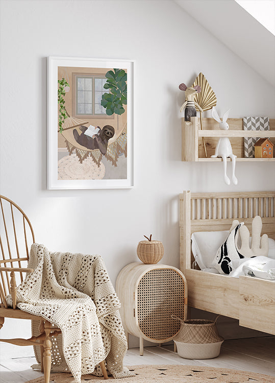 Paresseux paresseux dans un hamac Poster