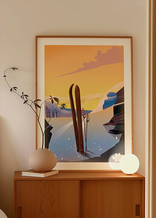 Affiche de voyage de ski