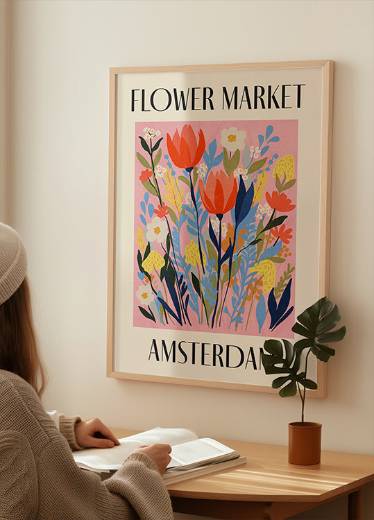 Marché aux fleurs Amsterdam Pays-Bas Poster
