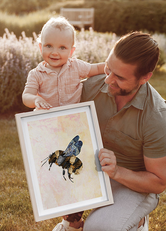 Abeille aquarelle grunge Poster