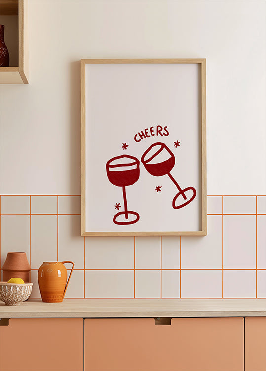 Affiche de célébration du verre de vin