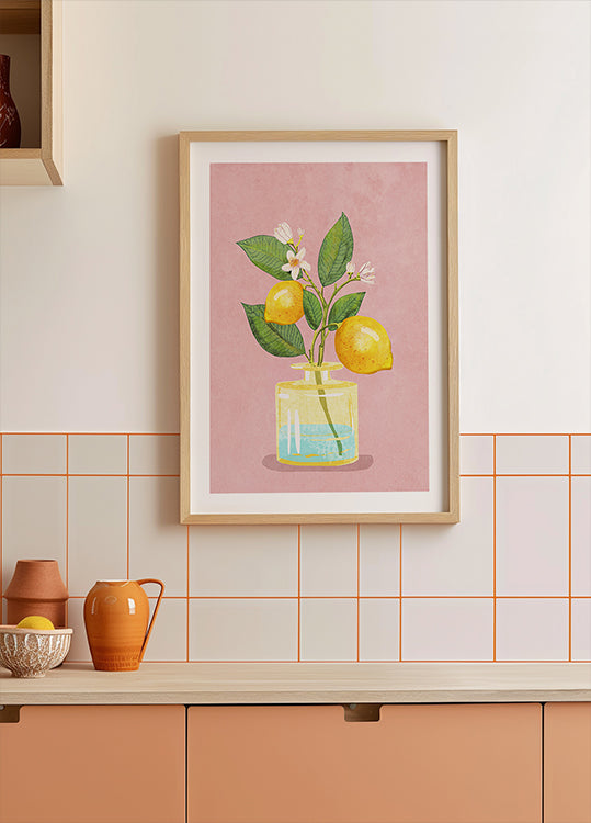 Bouquet de citron dans un vase Poster