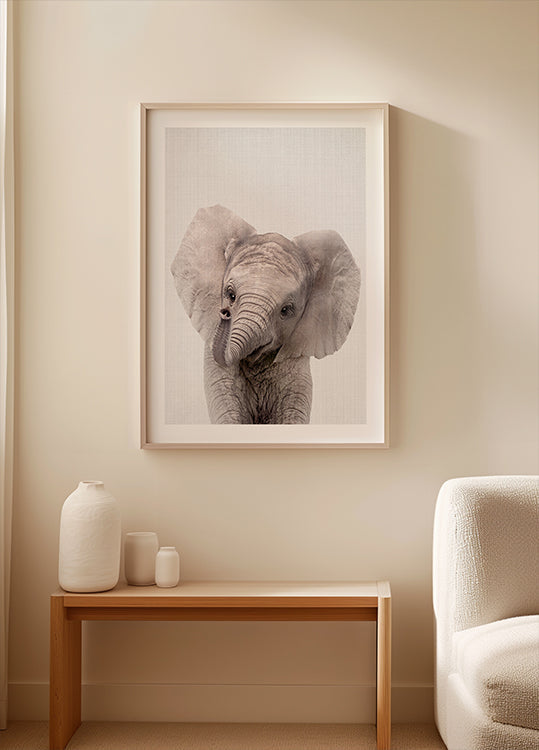 Peekaboo bébé éléphant Poster