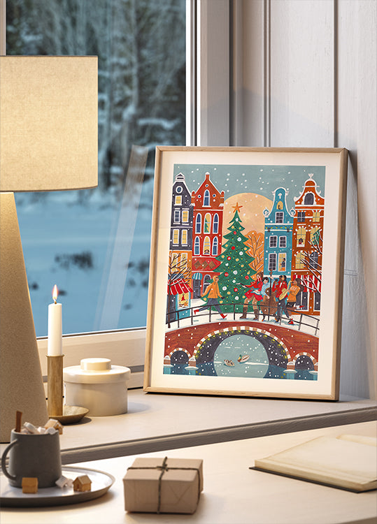 Chutes de neige à Amsterdam Poster