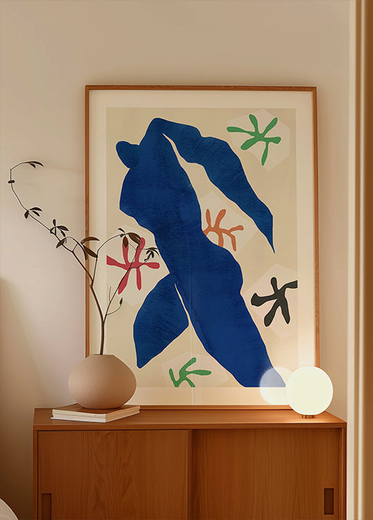 Figure bleue abstraite Poster
