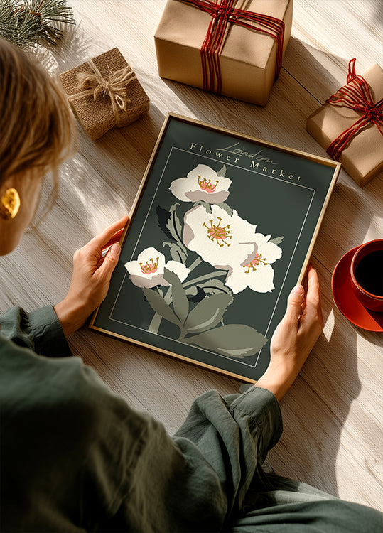 Marché aux fleurs de Londres Hellebore Poster