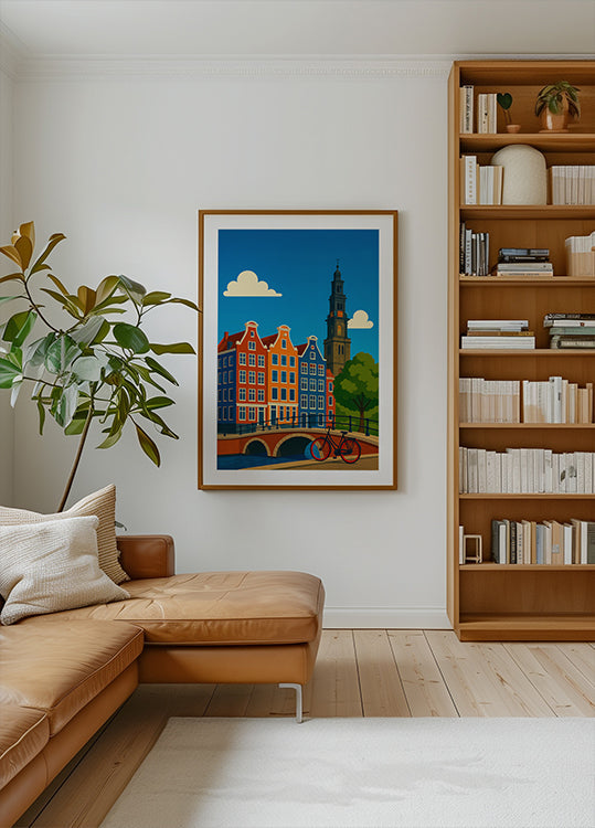 Canal d'Amsterdam et vélo Poster