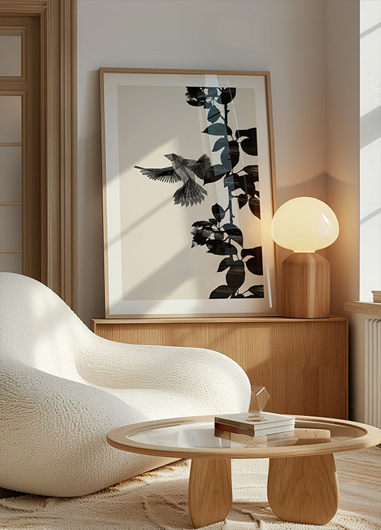 Oiseau Botanique une affiche 20x30