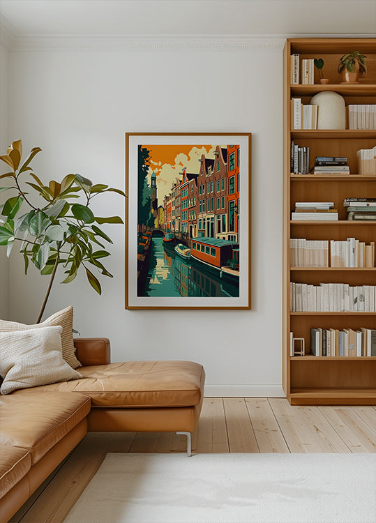 Maison du canal d'Amsterdam Poster