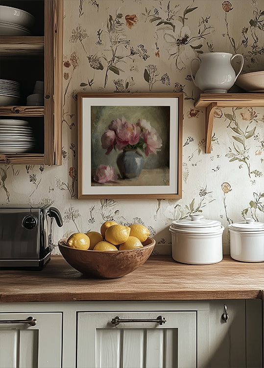 Pivoines Une Rose Poster