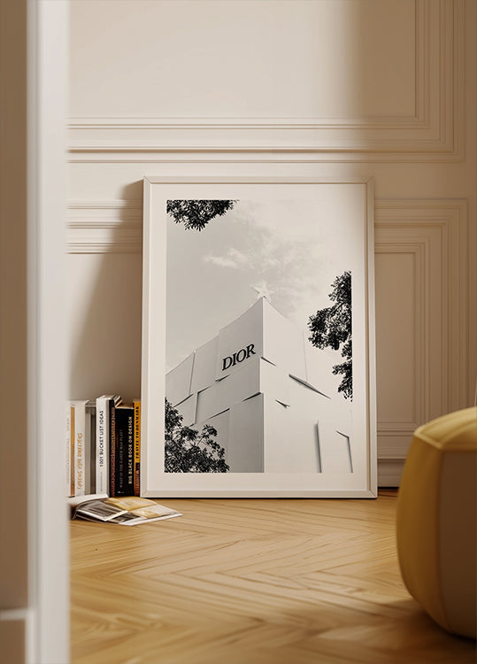 « Affiche avec vue sereine sur un village côtier »