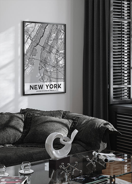 New York blanc Poster