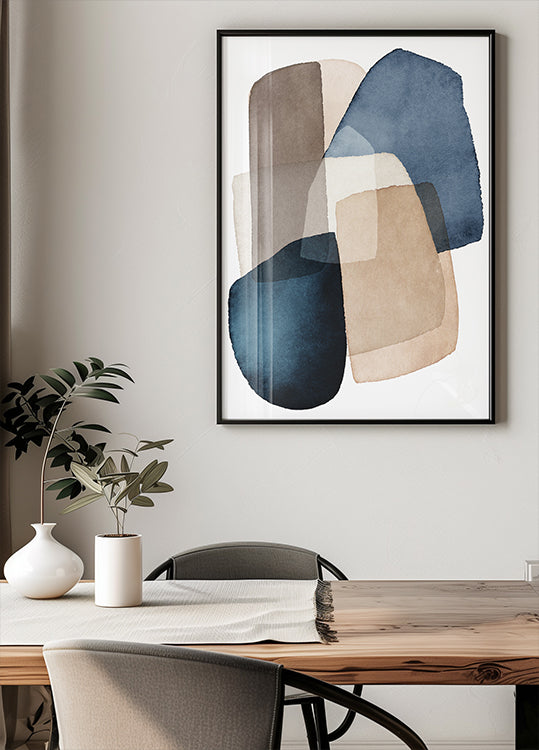 Blocs bleu marron Poster