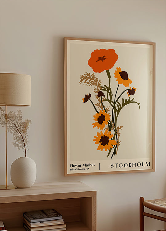 Marché aux fleurs. Stockholm Poster