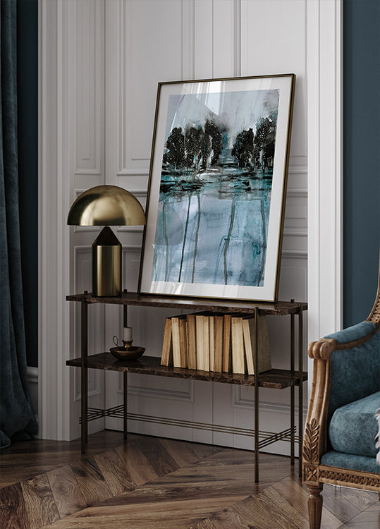 Arbres reflétés dans l'eau Poster