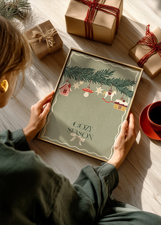 Jouets sur le sapin de Noël Poster